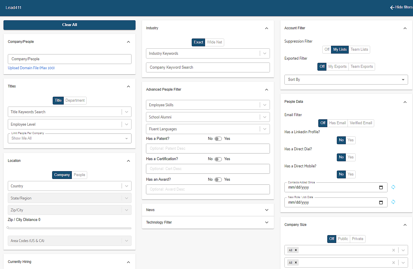 advanced search new page Screenshot